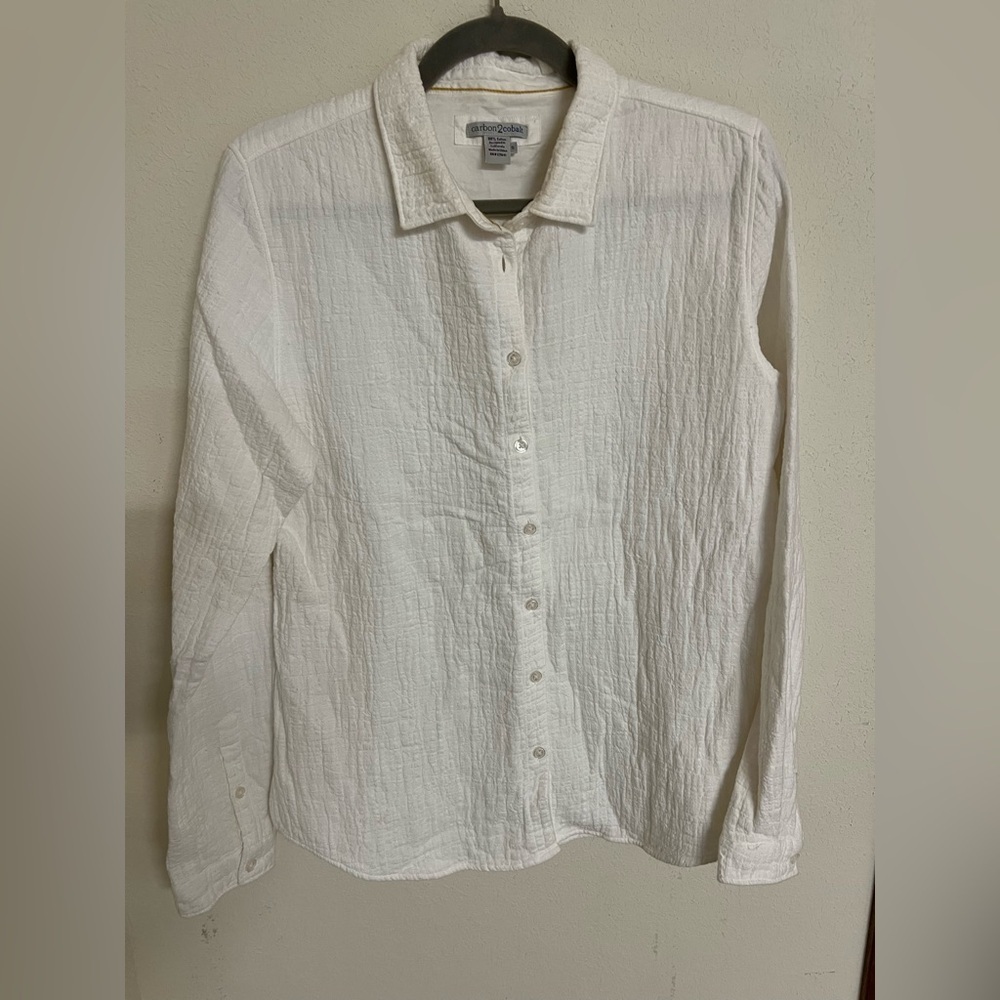 Carbon2Colbalt White Textured Button-Up Shirt